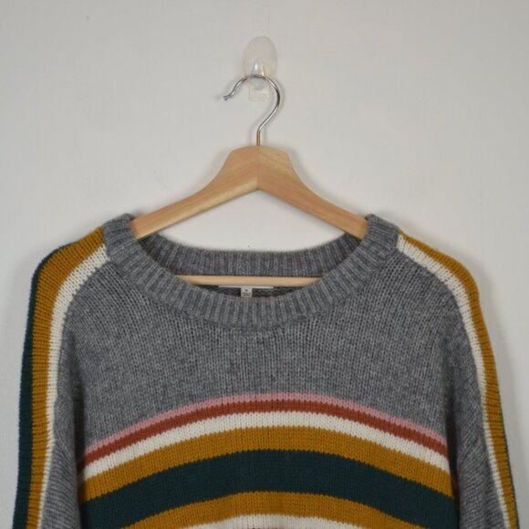Madewell Wool Alpaca Blend Crewneck Pullover Sweater Womens M Long Sleeve Gray - Picture 3 of 9